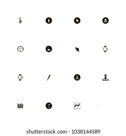 icon set Business with statistics, tie, brush and pen