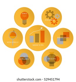 Icon set of business steps. Vector EPS 10
