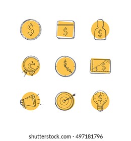 Icon set business strategy