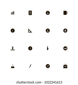 icon set Business with suitcase, time, male and ruler