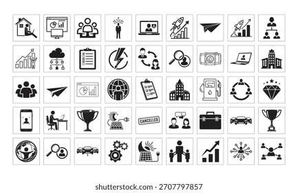 Conjunto de iconos para negocios y tecnología