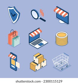 icon set of business tools, finance web vector, isometric, commerce, shopbag, SME, small and medium enterprise, verified, colorful illustration, online shop, 2d business set icons, accounting, element