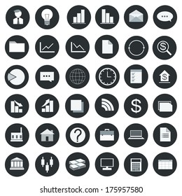 Icon set business, vector illustration