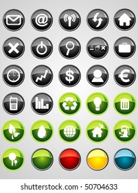 Icon Set for business, web and environmental green Vector