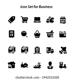 Icon set for business your online shop or web app online store