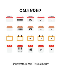 Icon Set Of Calendar For Website, Proposal, And Presentation