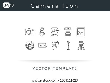 Icon Set CameraFor Website, Infographic Element. Vector Illustration
