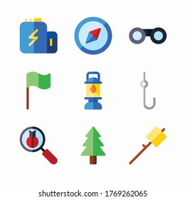 Conjunto de iconos Camping para diferentes temporadas Color