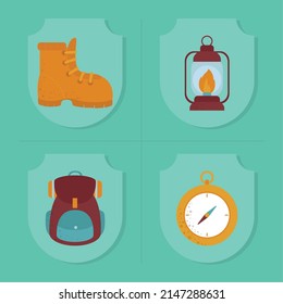 icon set of camping symbols