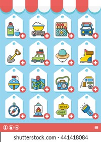 icon set camping vector