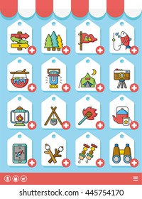 icon set camping vector
