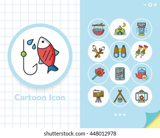 icon set camping vector