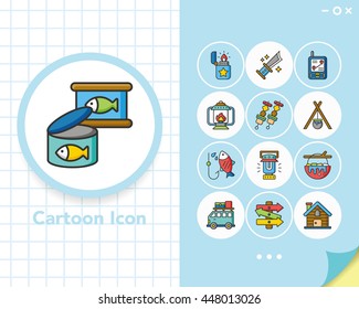 icon set camping vector
