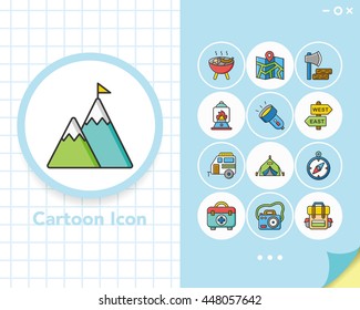 icon set camping vector