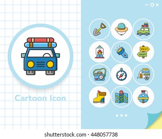 icon set camping vector