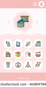 icon set camping vector