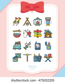 icon set camping vector