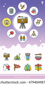 icon set camping vector