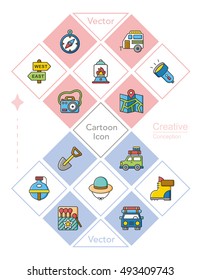 icon set camping vector