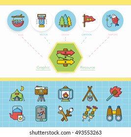icon set camping vector
