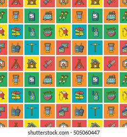 icon set camping vector