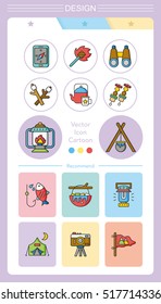 icon set camping vector