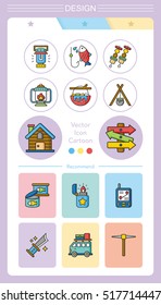 icon set camping vector