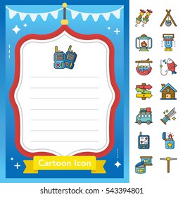 icon set camping vector