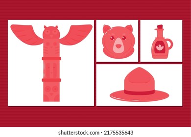 conjunto de iconos de diseño canadá