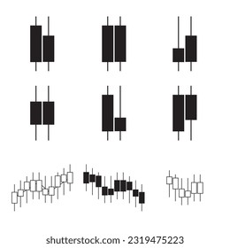 Icon set of candle sticks trade chart, Cryptocurrency icon outline and linear vector icon, Isolated Trading Icon Symbol On white Background. Vector Infographic Element In Trendy Style.
