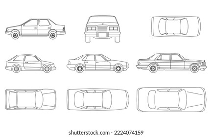 Icon set of car. Editable vector pictograms isolated on a white background.