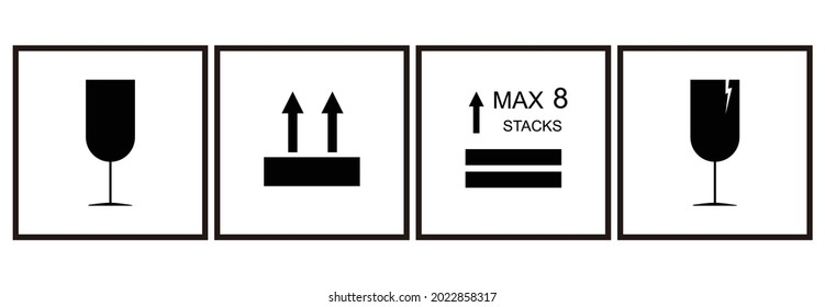  icon set for cardboard box, vector symbol illustration