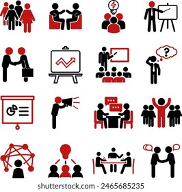 Icon set, career, resume, business, job recruitment, business case, negotiation, candidate, human resources, icons, presentation graphics, presentation icons, presentation, business person