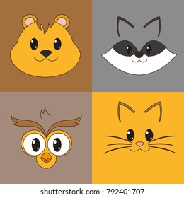 Icon set cartoons design