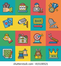 icon set casino vector