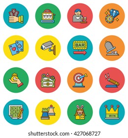 icon set casino vector