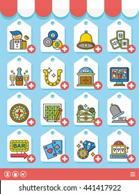 icon set casino vector