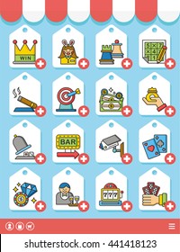 icon set casino vector