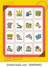 icon set casino vector