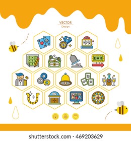 icon set casino vector