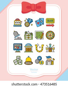icon set casino vector
