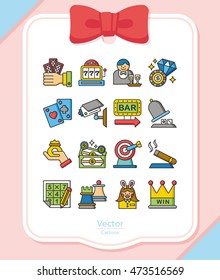 icon set casino vector