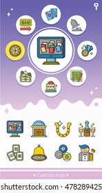 icon set casino vector
