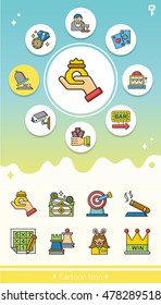 icon set casino vector