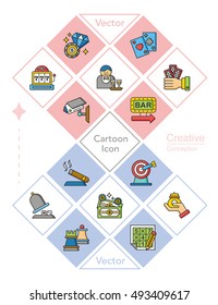 icon set casino vector