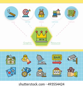icon set casino vector