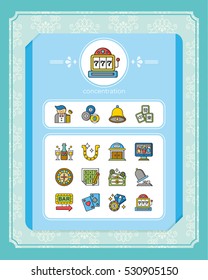 icon set casino vector