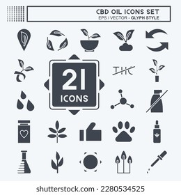 Icon Set CBD Oil. related to Education symbol. simple design editable. simple illustration