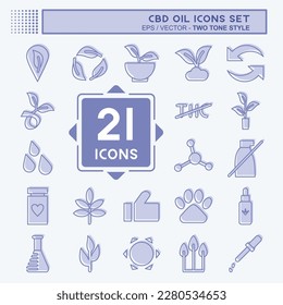 Icon Set CBD Oil. related to Education symbol. simple design editable. simple illustration