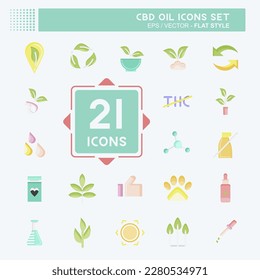 Icon Set CBD Oil. related to Education symbol. simple design editable. simple illustration